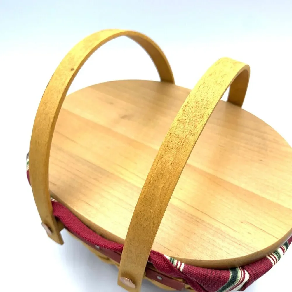 Longaberger 2004 Gumdrop Tree Trimming Limited Basket Fabric Liner Protector Lid